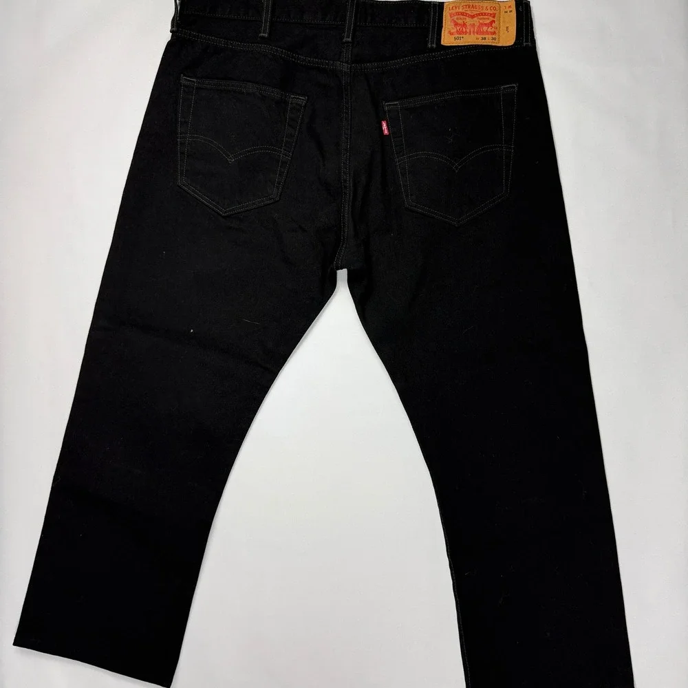 Levis 501 Original Mens Jeans Black Button Fly Denim NWT $59.50 Fits 38x27